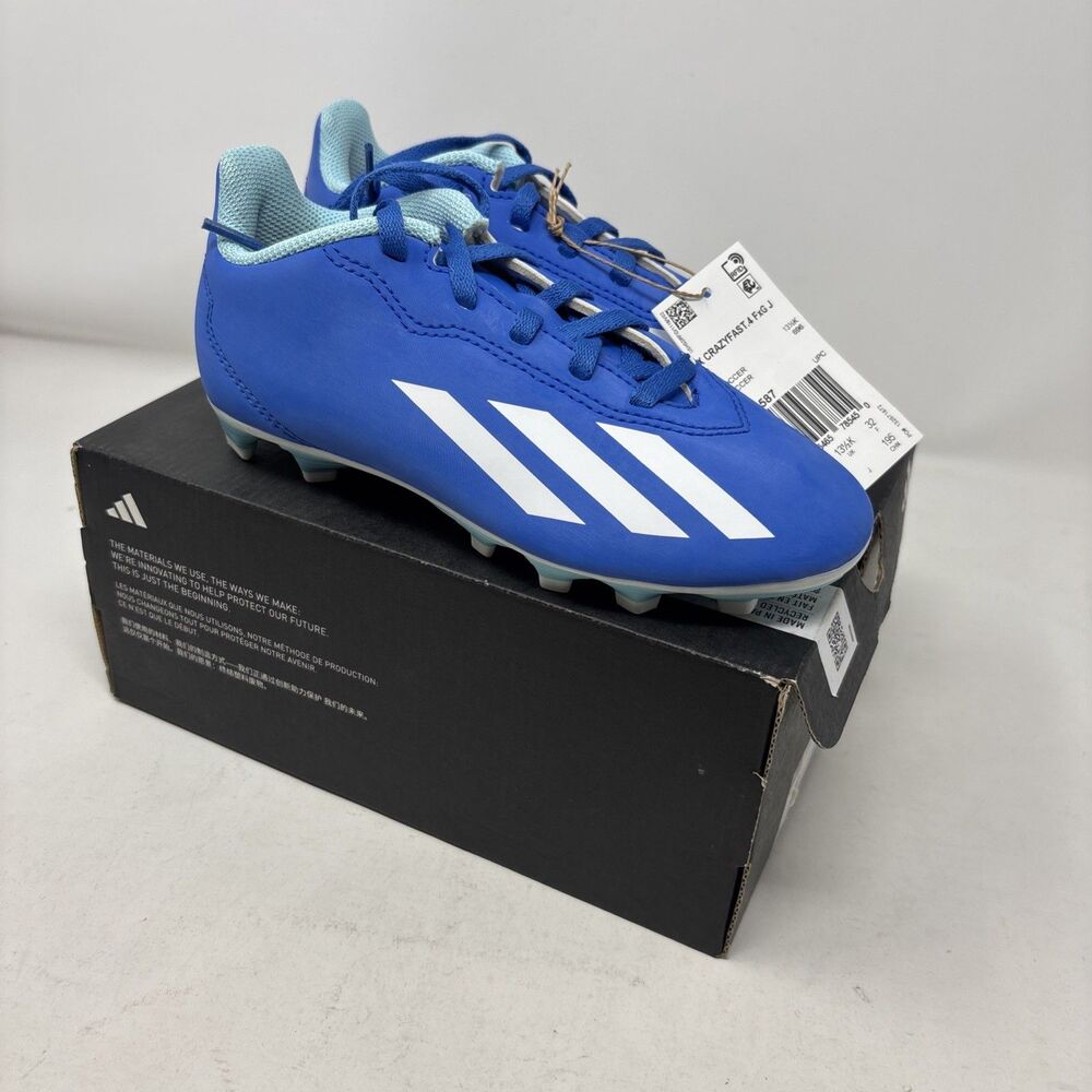 adidas X Crazyfast.4 FxG Junior Soccer Cleats Bright Royal IE1587 Youth Size 1